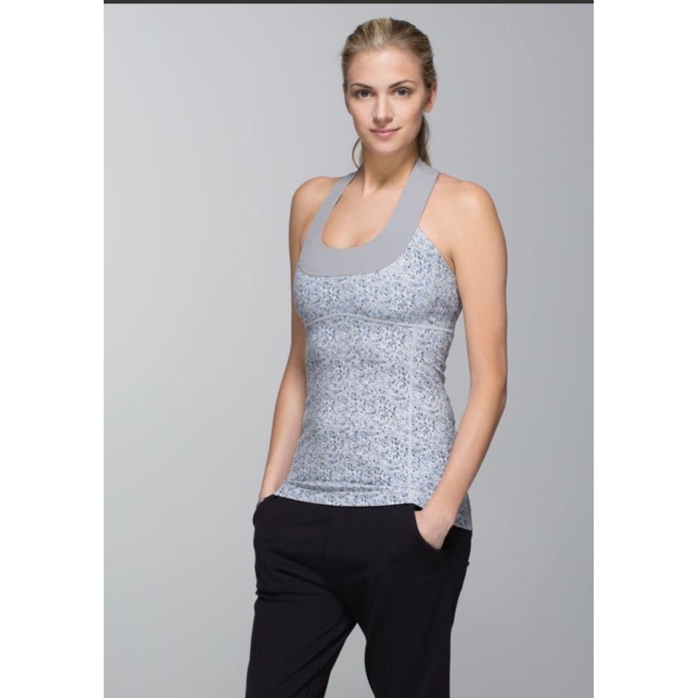 Lululemon Cool Racerback Tank Top Floral Print‎ Yoga Workout Activewear